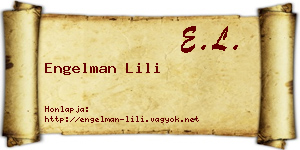 Engelman Lili névjegykártya
